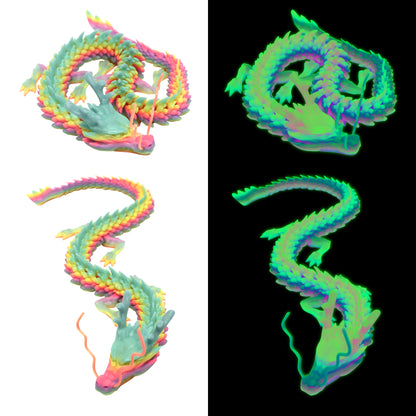 3D Printed Dragon, 3D Dragon,23 Inch 3D Printed Fidget Dragon Glow in The Dark, 3D Printed Articulated Dragon for Home Office Car Desk Decor Toys