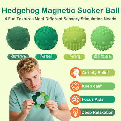 8PCS Silicone Magnetic Balls Fidget Toys for Adults Teens, Stress Relief Sensory Toy for Autism ADHD Anxiety, Office Desk Fun Textures Gadgets, Stocking Stuffers Gift for Women Men Teen