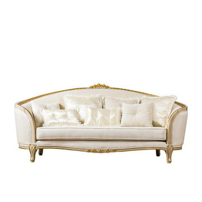 European style living room solid wood carved fabric French sofa arc 123 combination simple sofa design home furniture