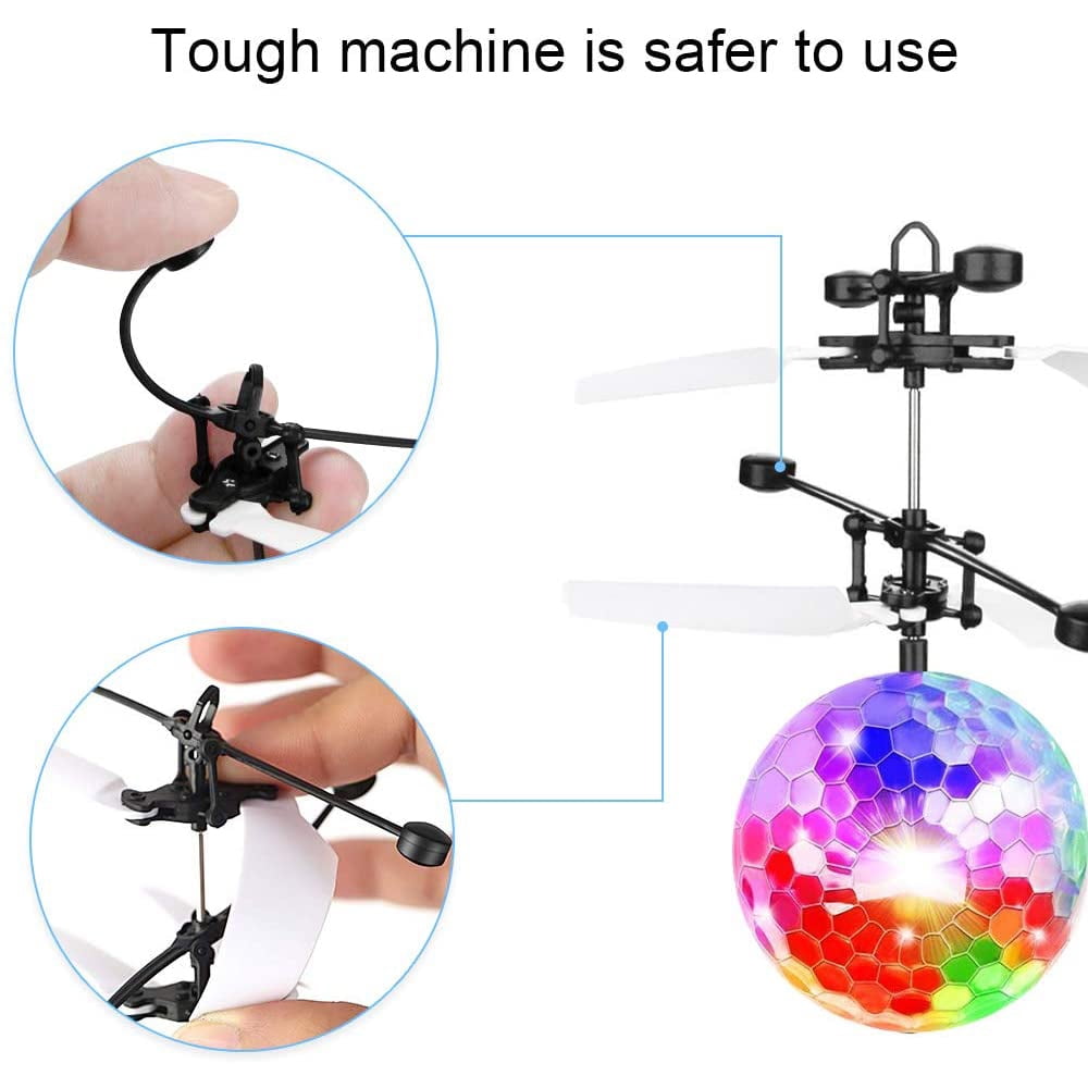 Flying Orb Toy Grame Hand-Controlled Mini DroneCosmic Globe 360°Rotating LED Flying Ball Toys RC Toys Gifts For Boy Girl