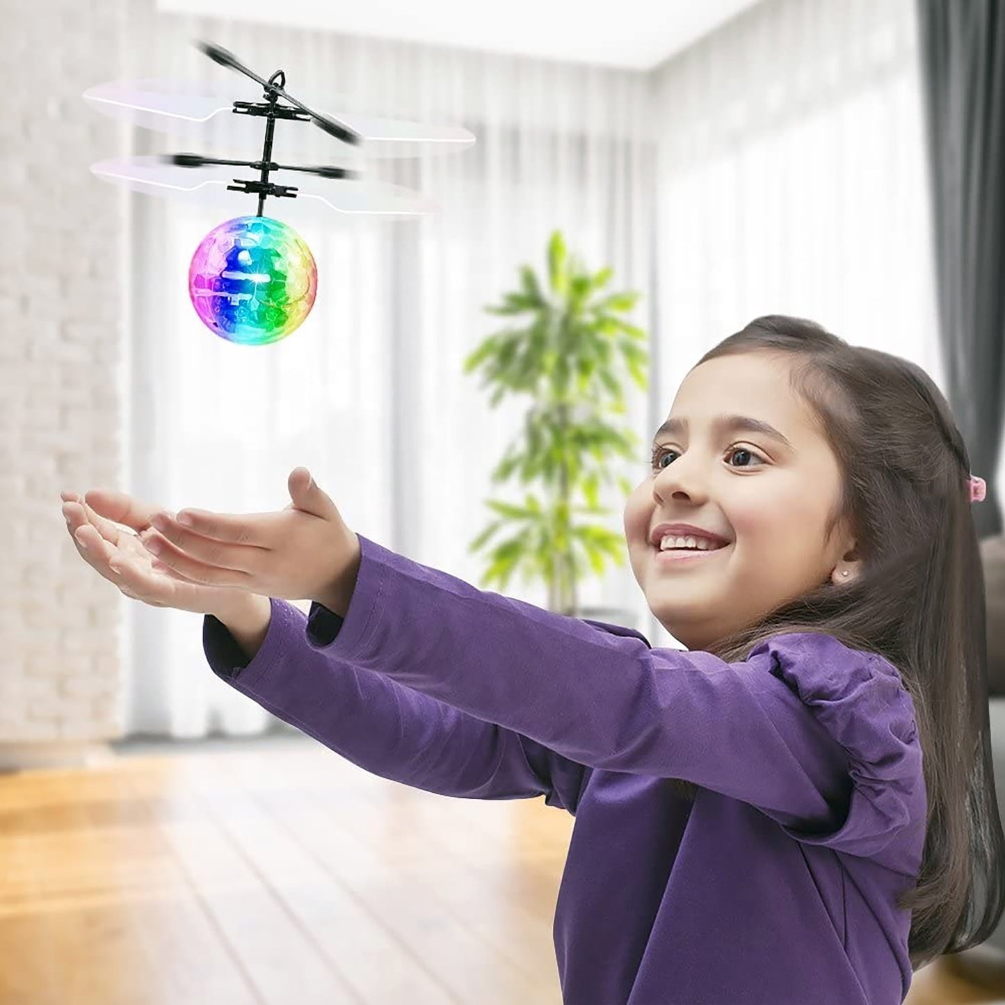 Flying Orb Toy Grame Hand-Controlled Mini DroneCosmic Globe 360°Rotating LED Flying Ball Toys RC Toys Gifts For Boy Girl