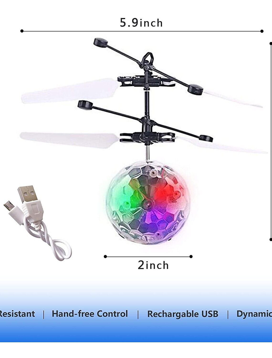 Flying Orb Toy Grame Hand-Controlled Mini DroneCosmic Globe 360°Rotating LED Flying Ball Toys RC Toys Gifts For Boy Girl